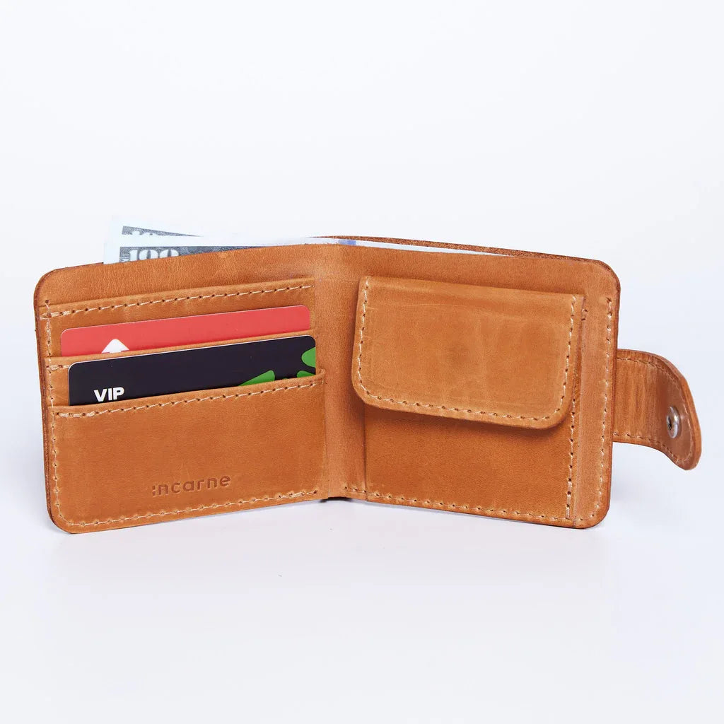 Mini Jack wallet made from vintage leather - INCARNE® Global