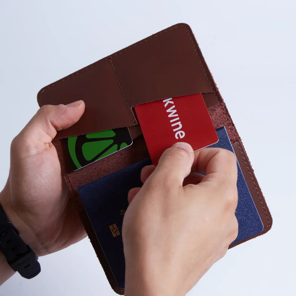 Passport Cover with Pockets Made from Classic Leather - INCARNE® Global
