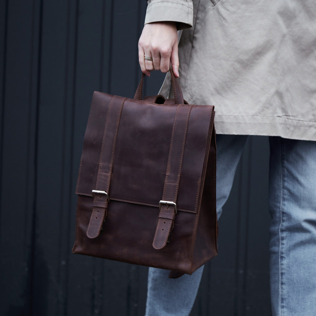 Gloria Leather Backpack with Laptop Pocket