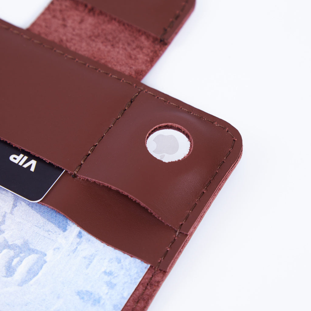 Smart Journey Classic Leather Passport Cover for Travel with AirTag and Cards Holders