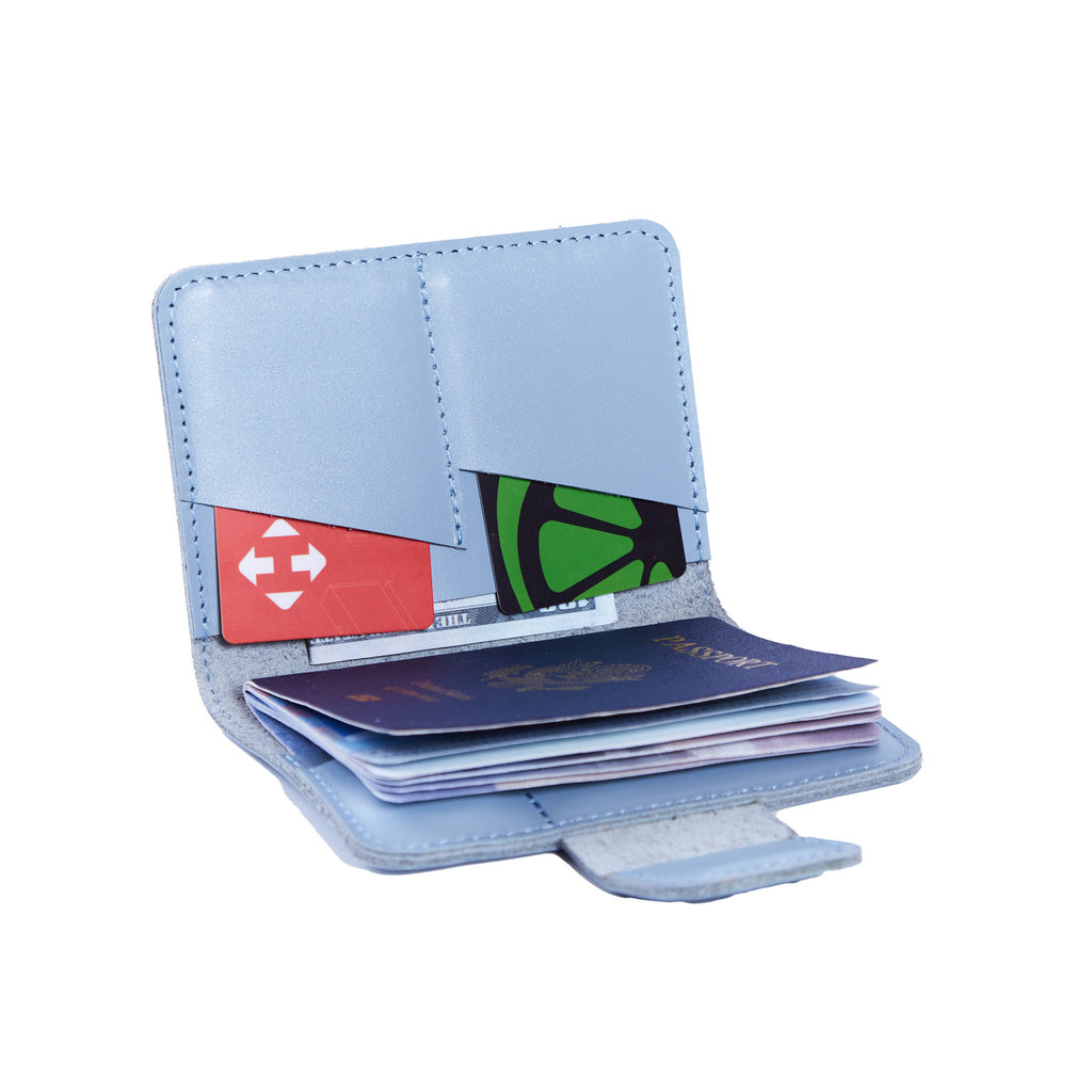 Smart Journey Classic Leather Passport Cover for Travel with AirTag and Cards Holders