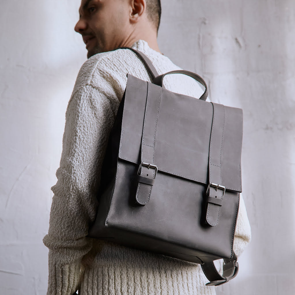 Gloria Leather Backpack with Laptop Pocket