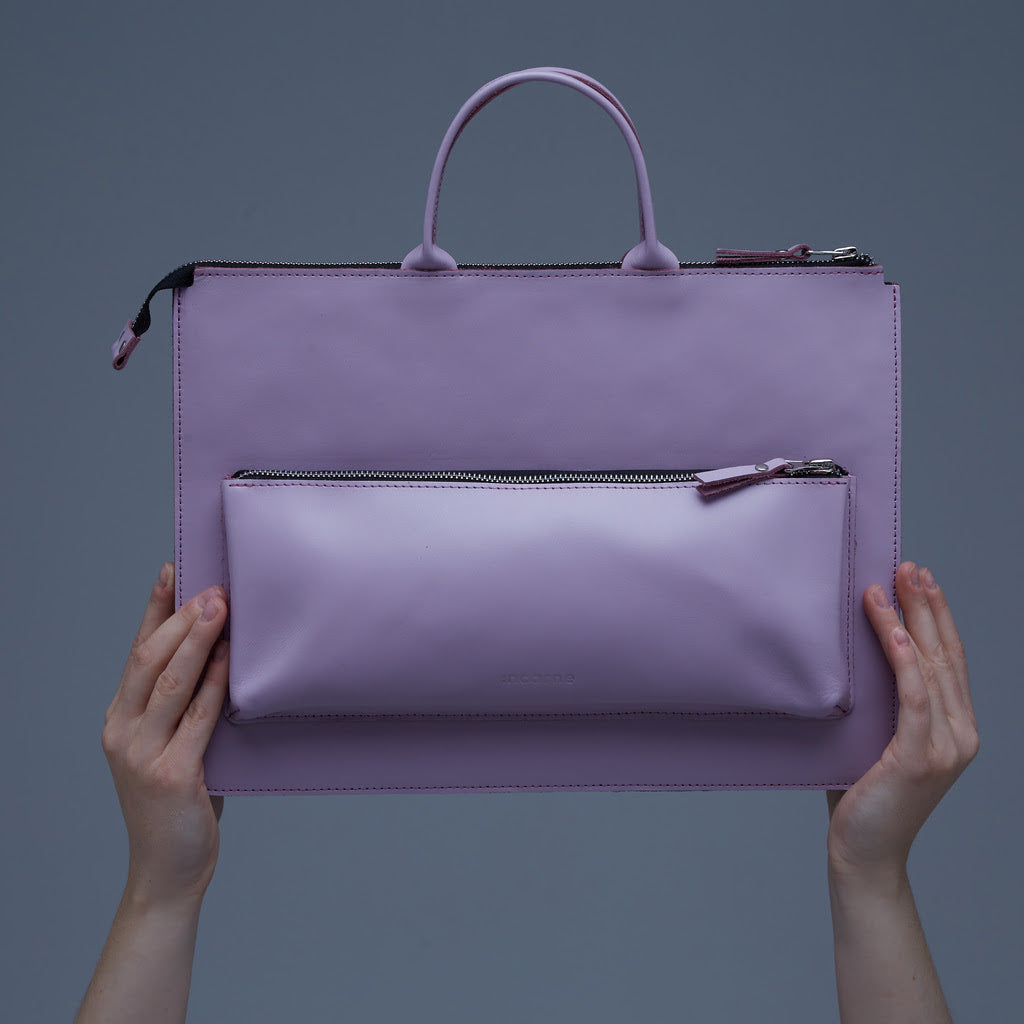 Maryland Laptop Sleeve with Handles in classic leather