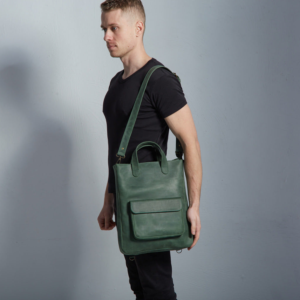 Leather Laptop Convertible Bag Voyager Long
