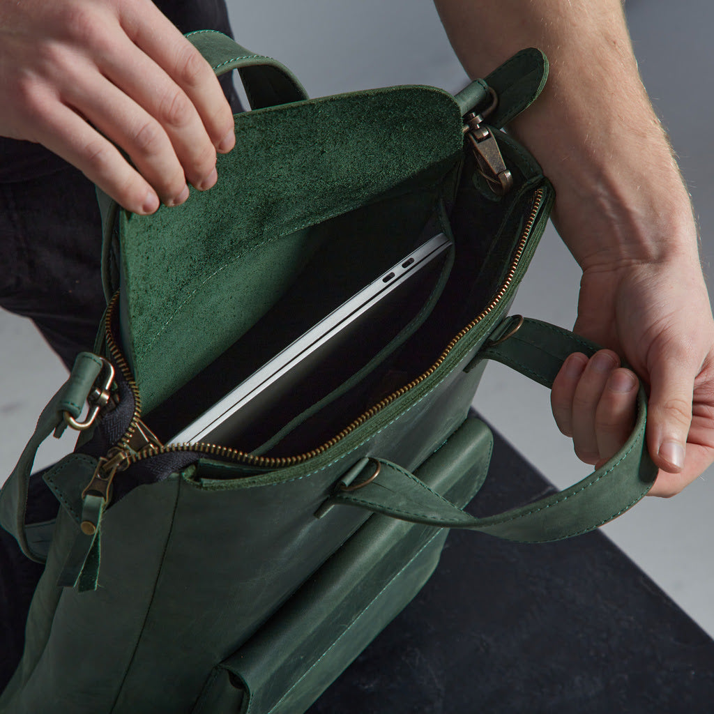 Leather Laptop Convertible Bag Voyager Long