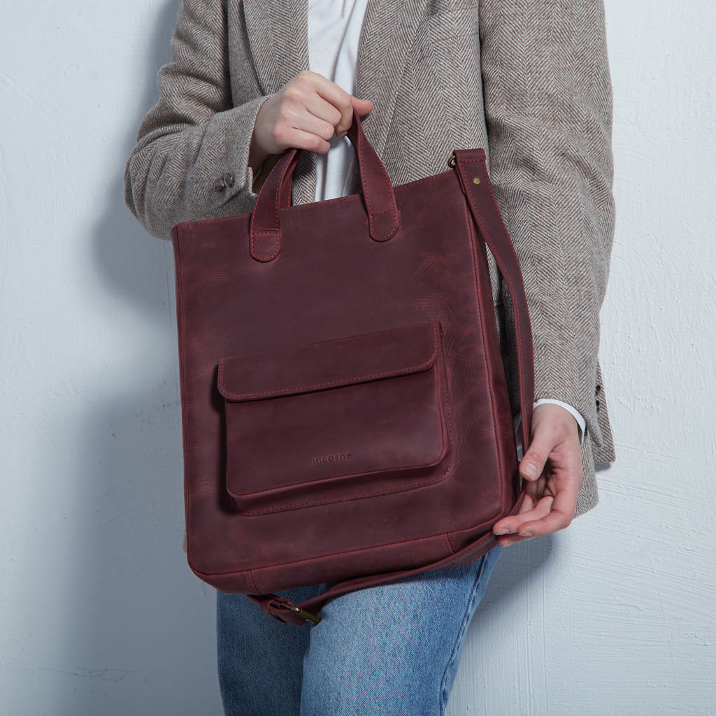 Leather Laptop Convertible Bag Voyager Long
