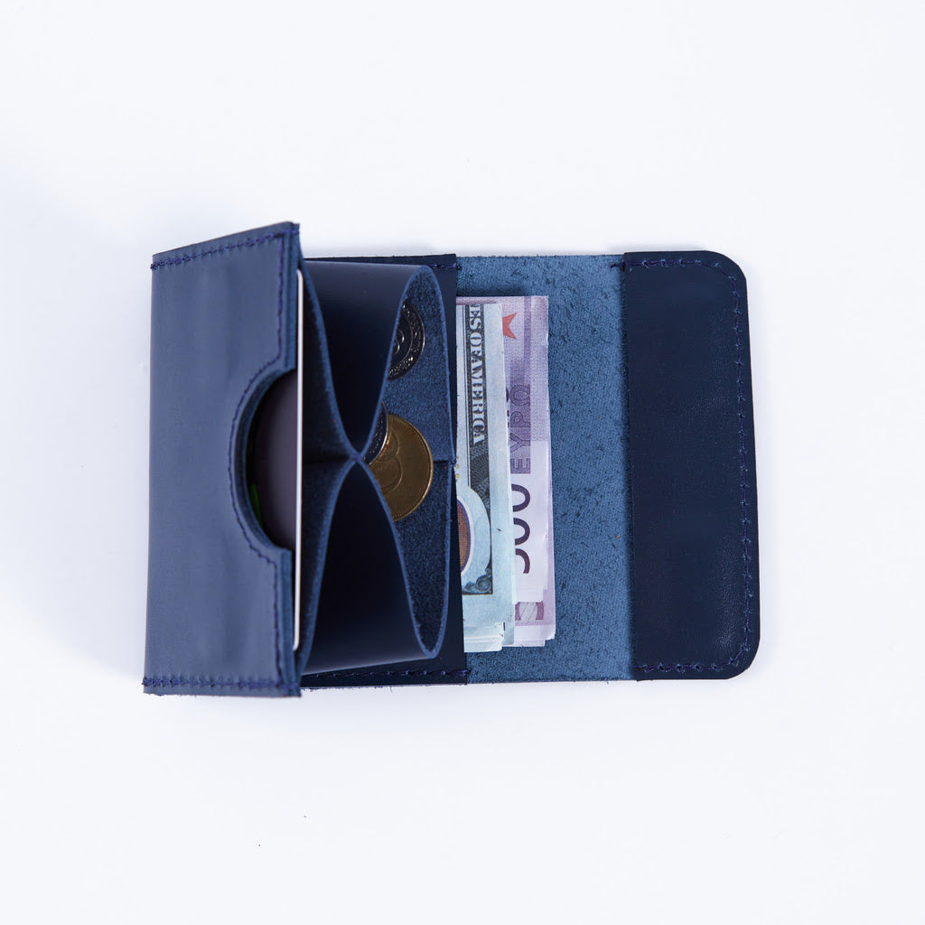 Portofel Lean Compact cu blocare RFID din piele clasică