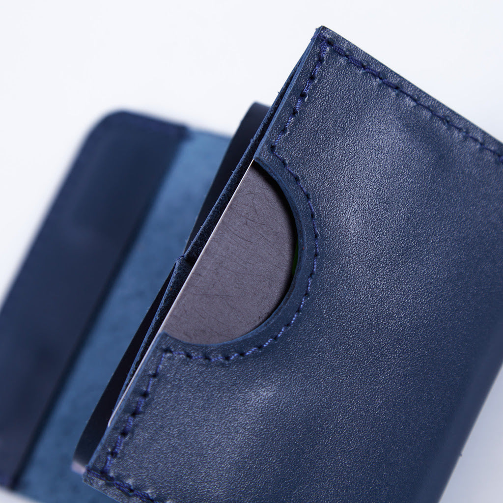 Portofel Lean Compact cu blocare RFID din piele clasică
