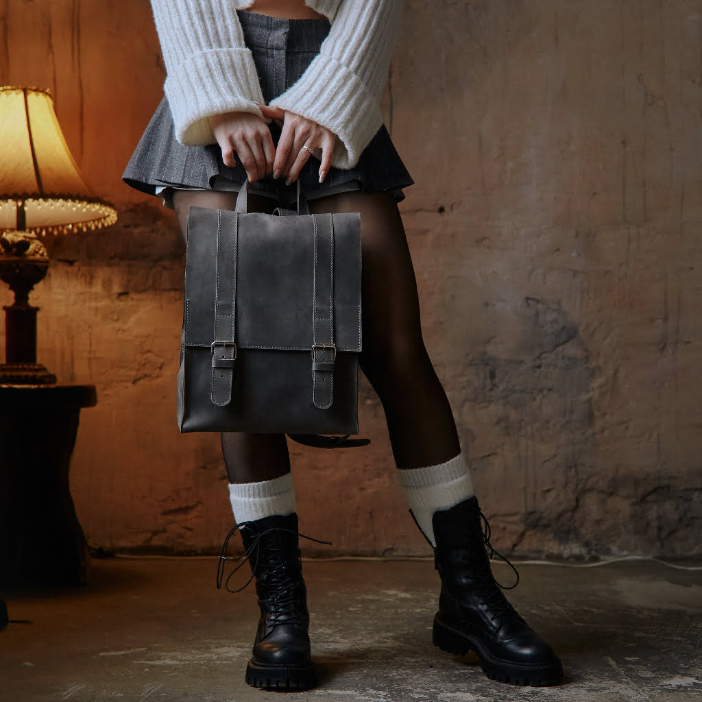 Gloria Leather Backpack with Laptop Pocket
