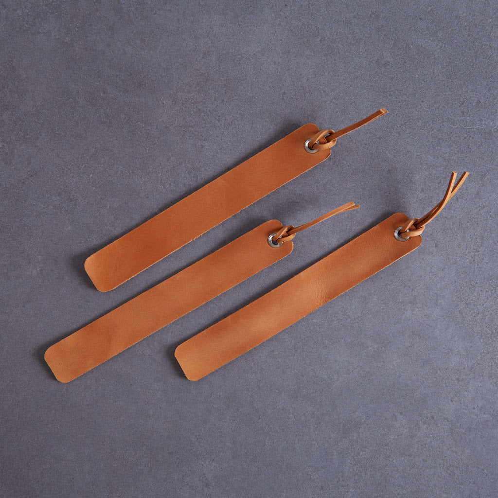 Bookmarks long made from vintage leather (set of 3)