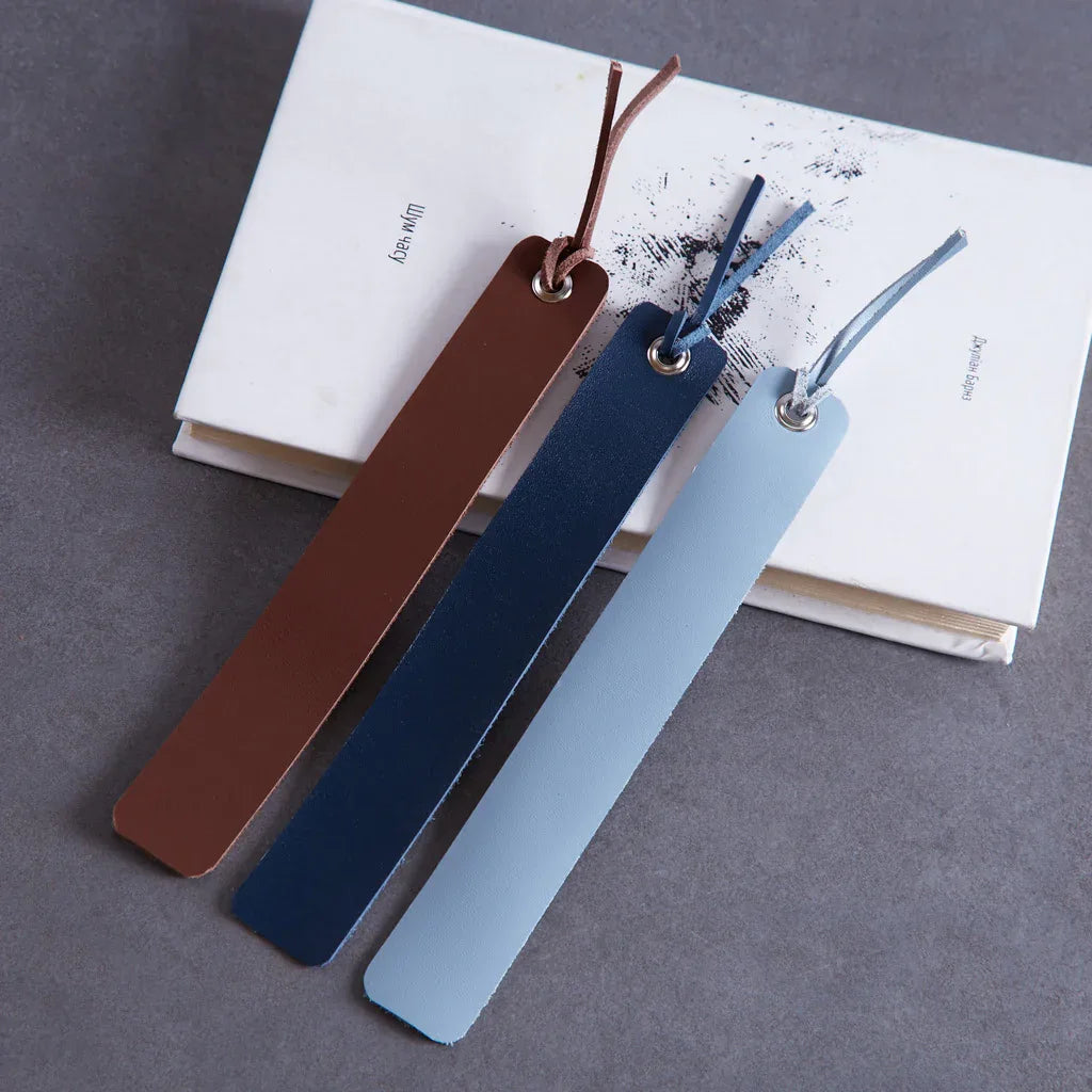 Bookmarks long made from classic leather (set of 3) - INCARNE® Global