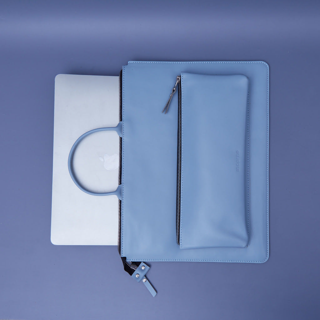 Maryland Laptop Sleeve with Handles in classic leather