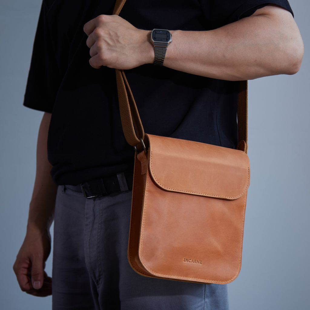 PORTER LEATHER SHOULDER BAG FOR MEN