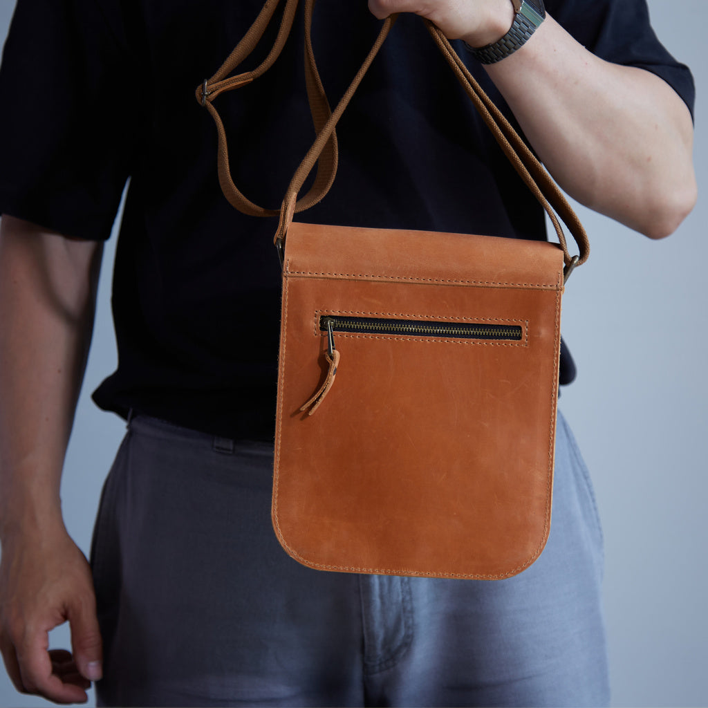 PORTER LEATHER SHOULDER BAG FOR MEN