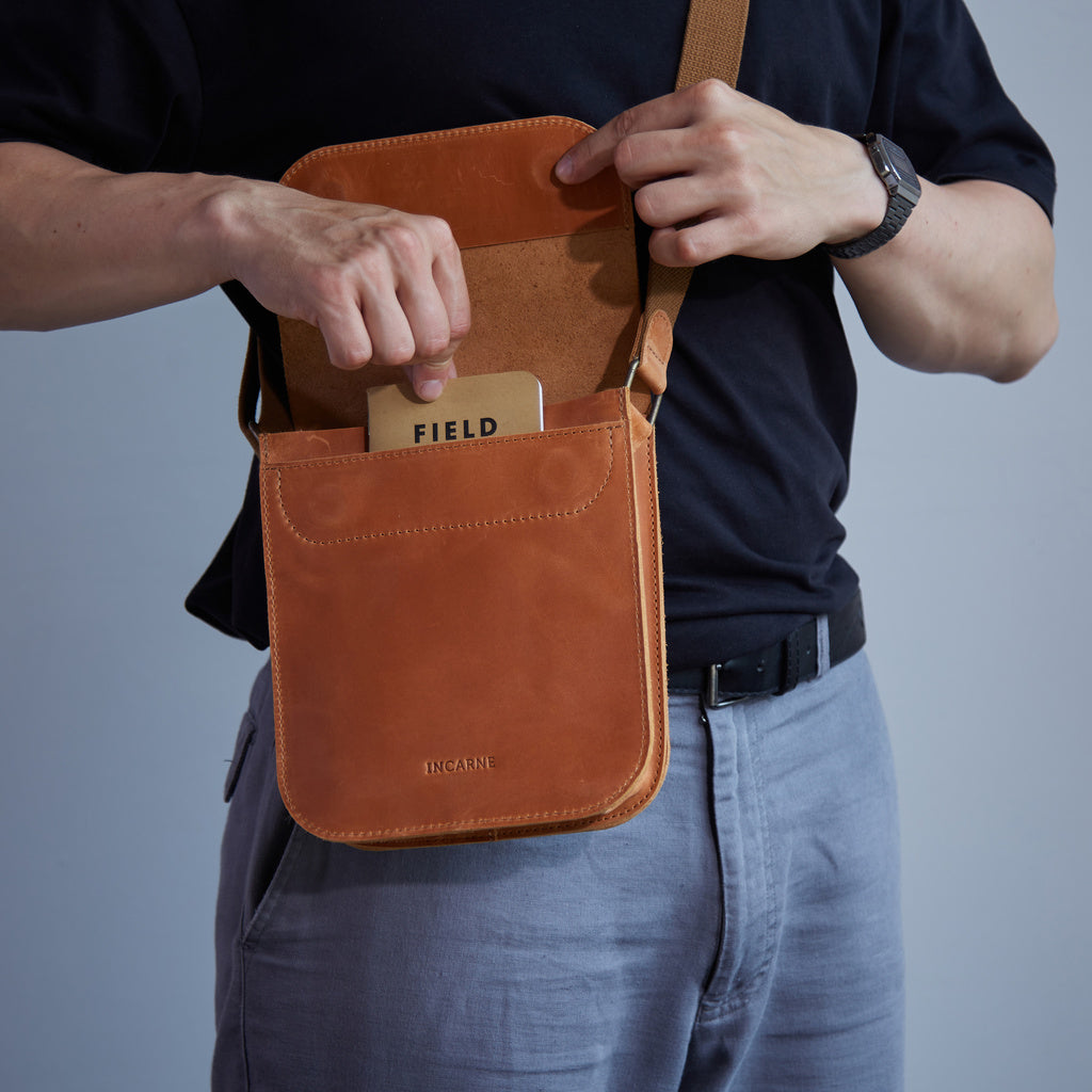 PORTER LEATHER SHOULDER BAG FOR MEN