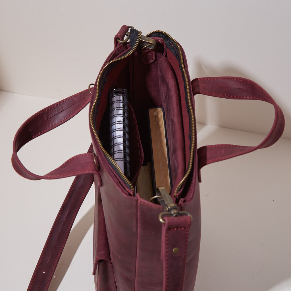 Leather Laptop Convertible Bag Voyager Long