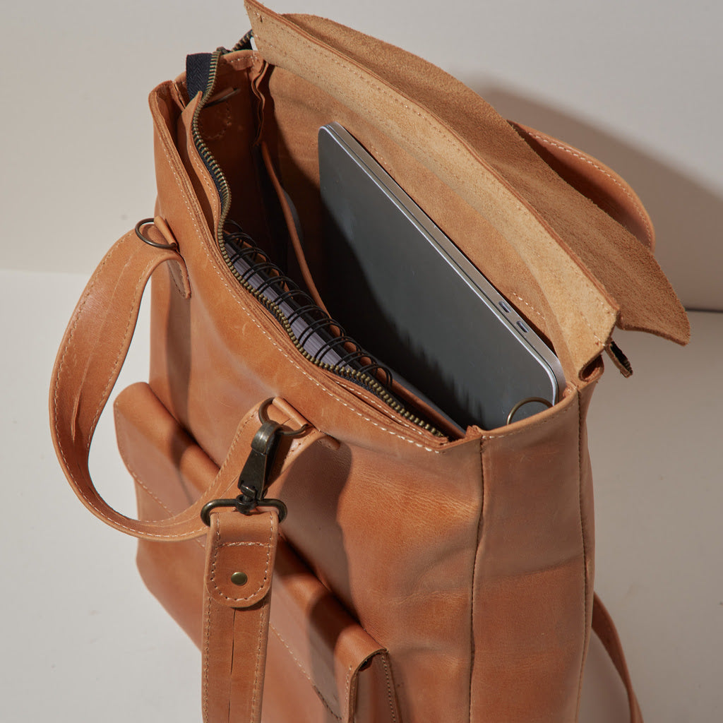 Leather Laptop Convertible Bag Voyager Long
