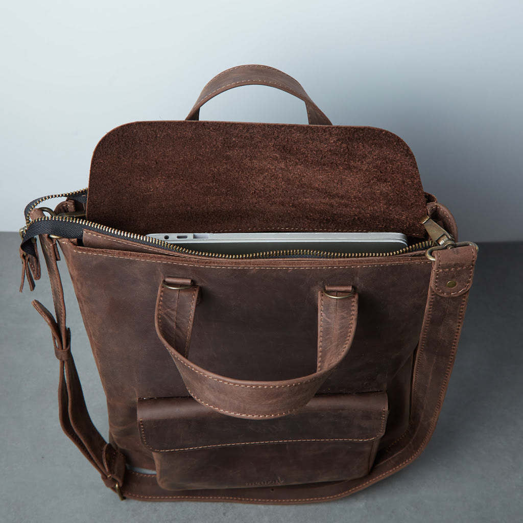 Leather Laptop Convertible Bag Voyager Long