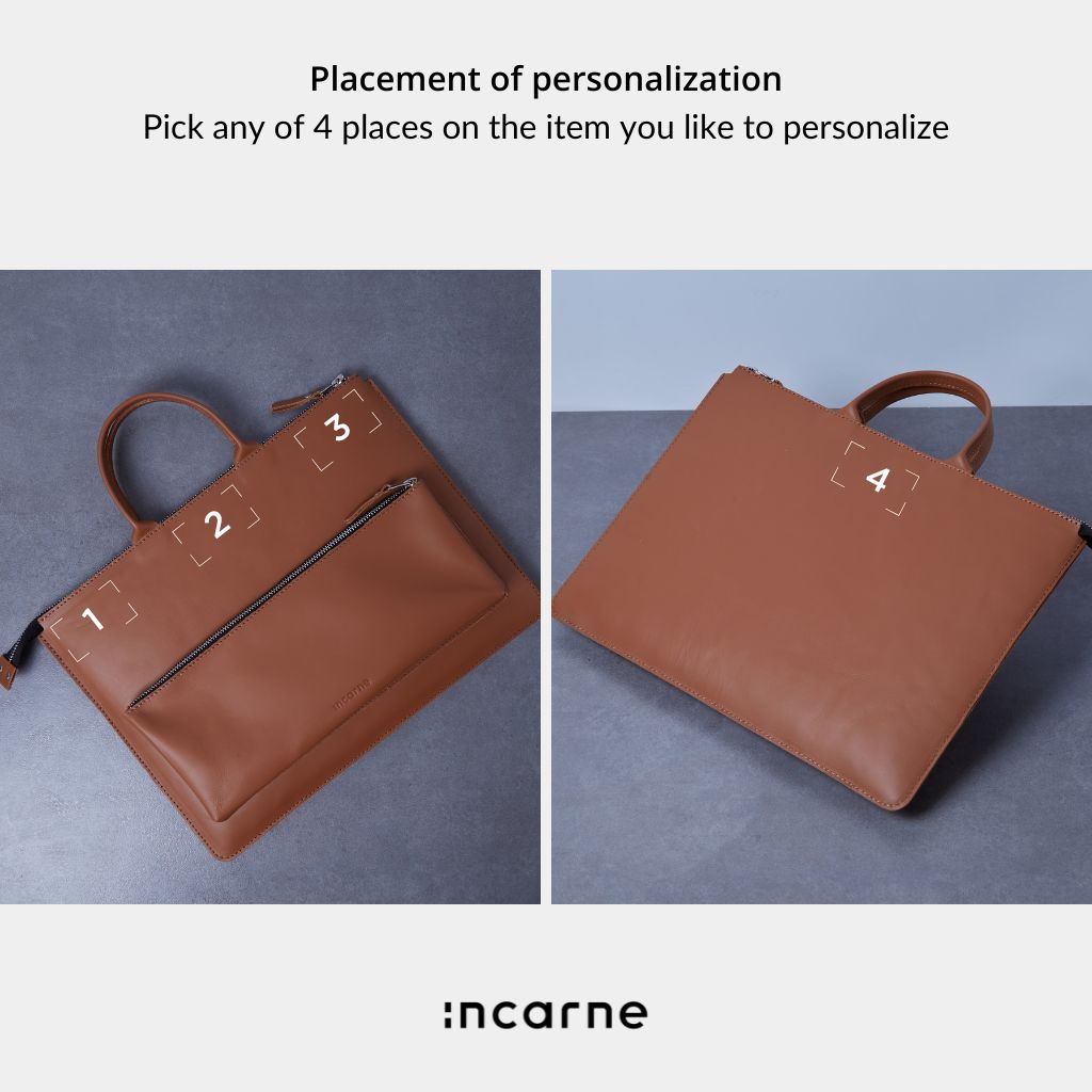 Maryland Laptop Sleeve with Handles in classic leather