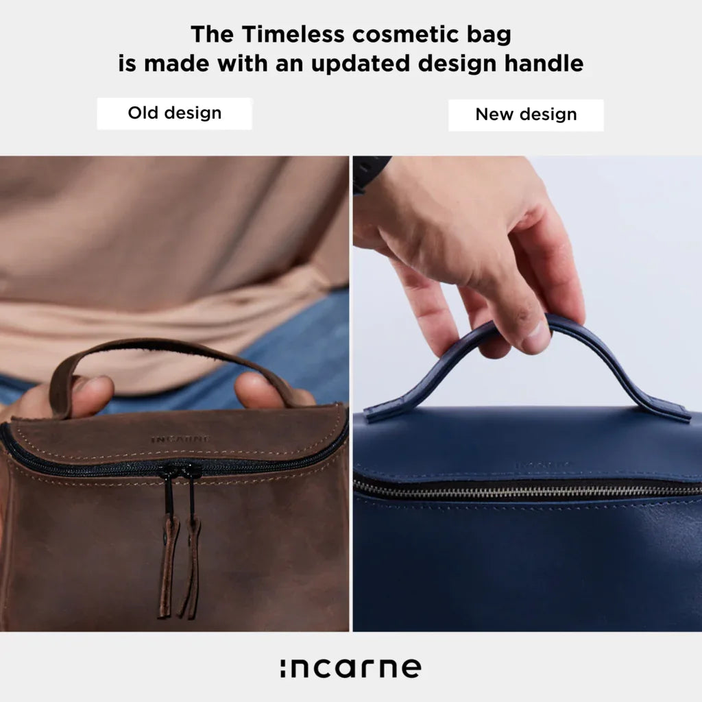 Makeup bag Timeless made from vintage leather - INCARNE® Global