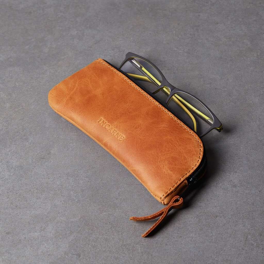 Leaf Leather Eyeglass Case