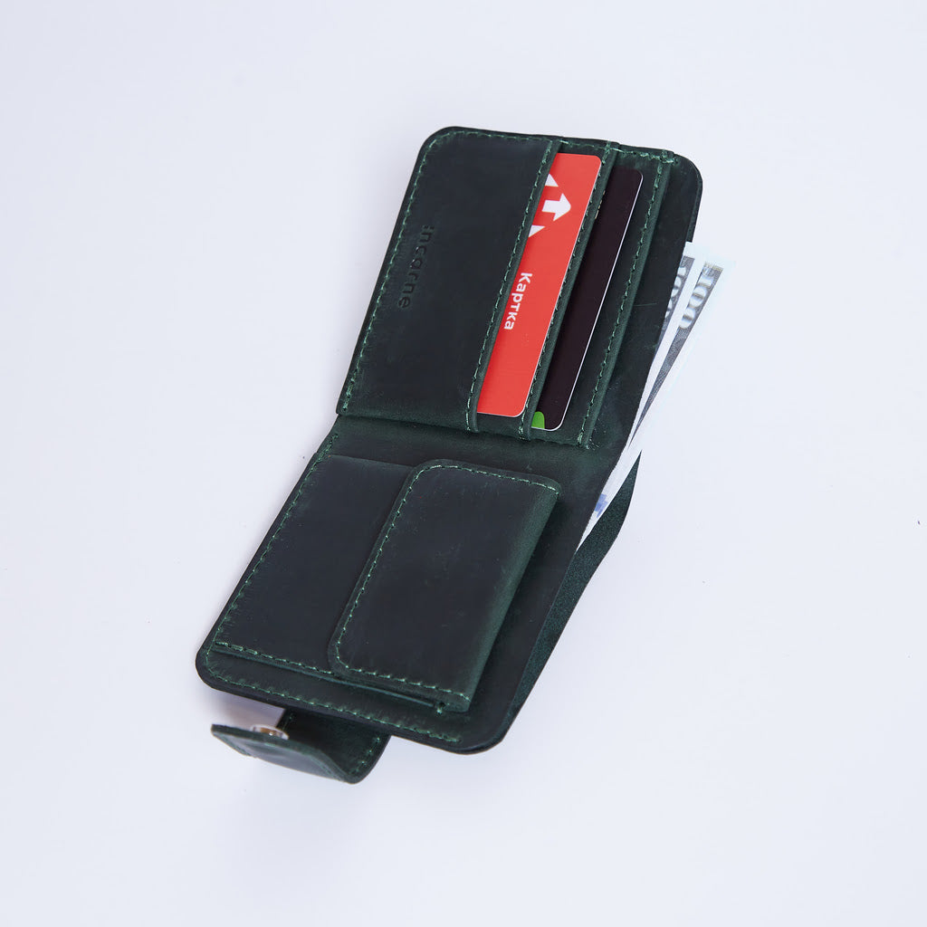 Portofel Mini Jack cu blocare RFID din piele vintage