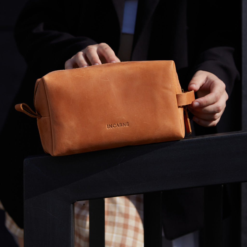 New Limit Leather Cosmetic Bag