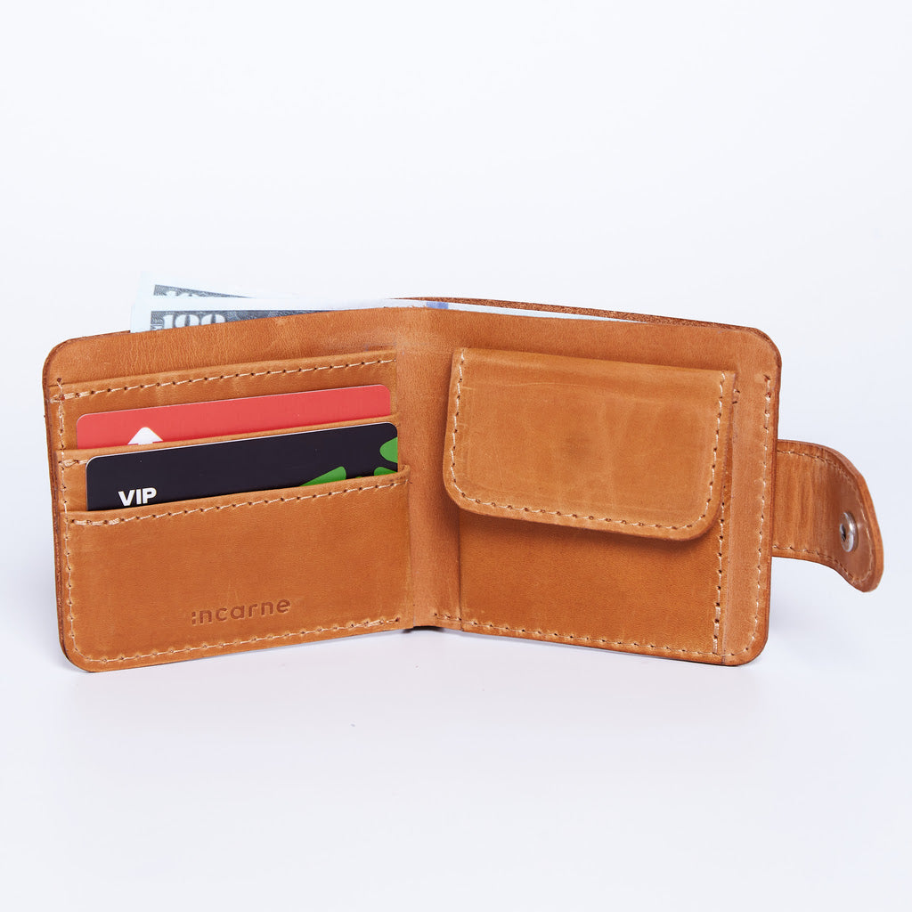 Portofel Mini Jack cu blocare RFID din piele vintage