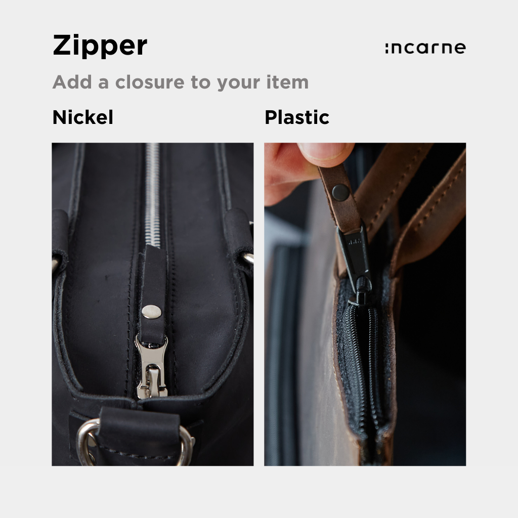 Zipper for the main compartment