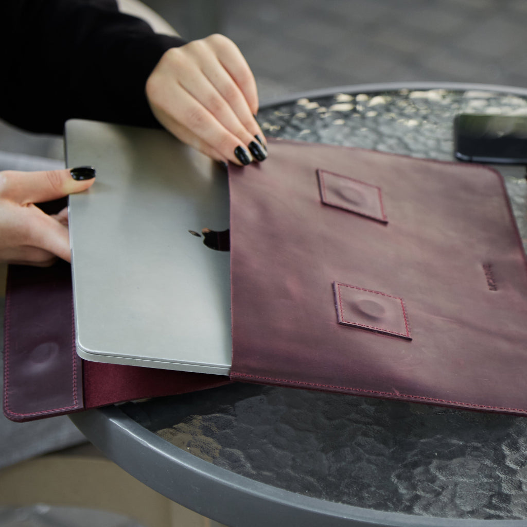 Husă pentru laptop Line, burgundy (vintage)