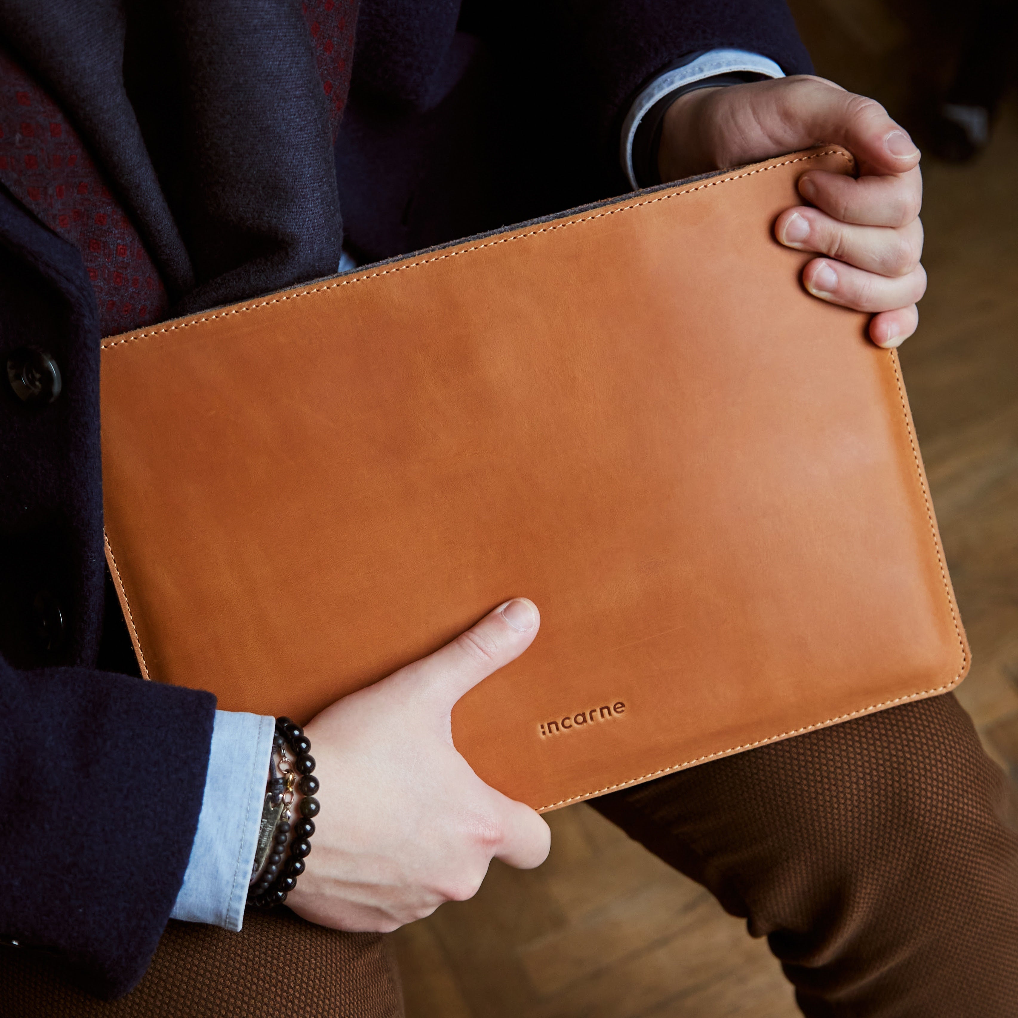 Husă pentru laptop Gamma Plus, Cognac (vintage)
