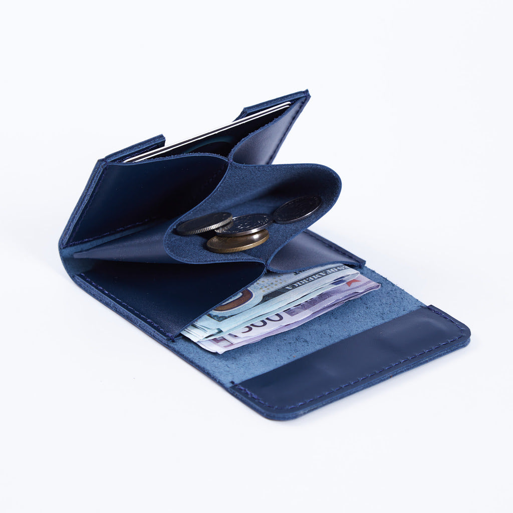 Portofel Lean Compact cu blocare RFID din piele clasică