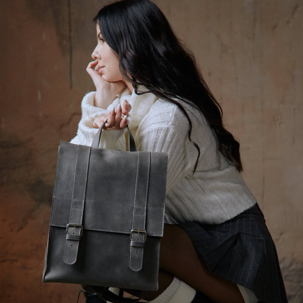 Gloria Leather Backpack with Laptop Pocket