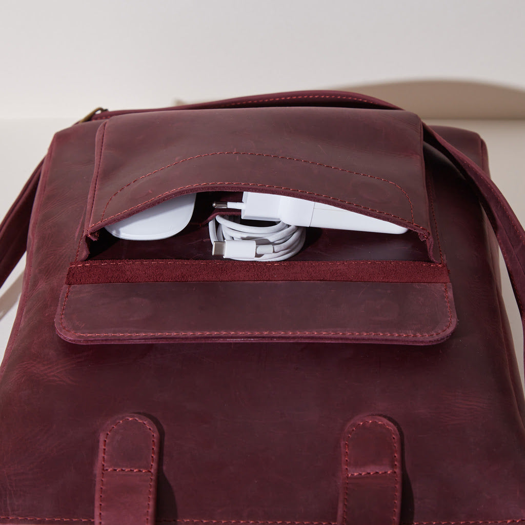 Leather Laptop Convertible Bag Voyager Long