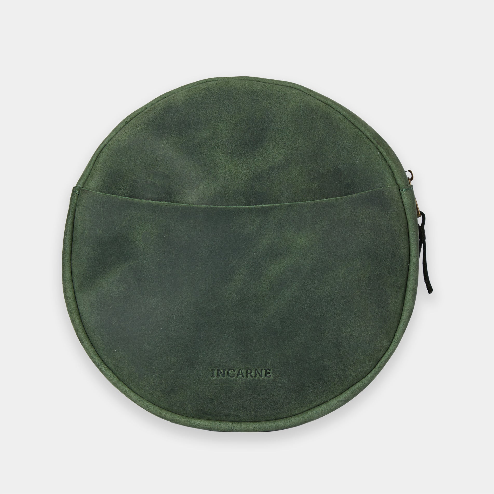 New Harley round crossbody bag in Crazy Horse leather