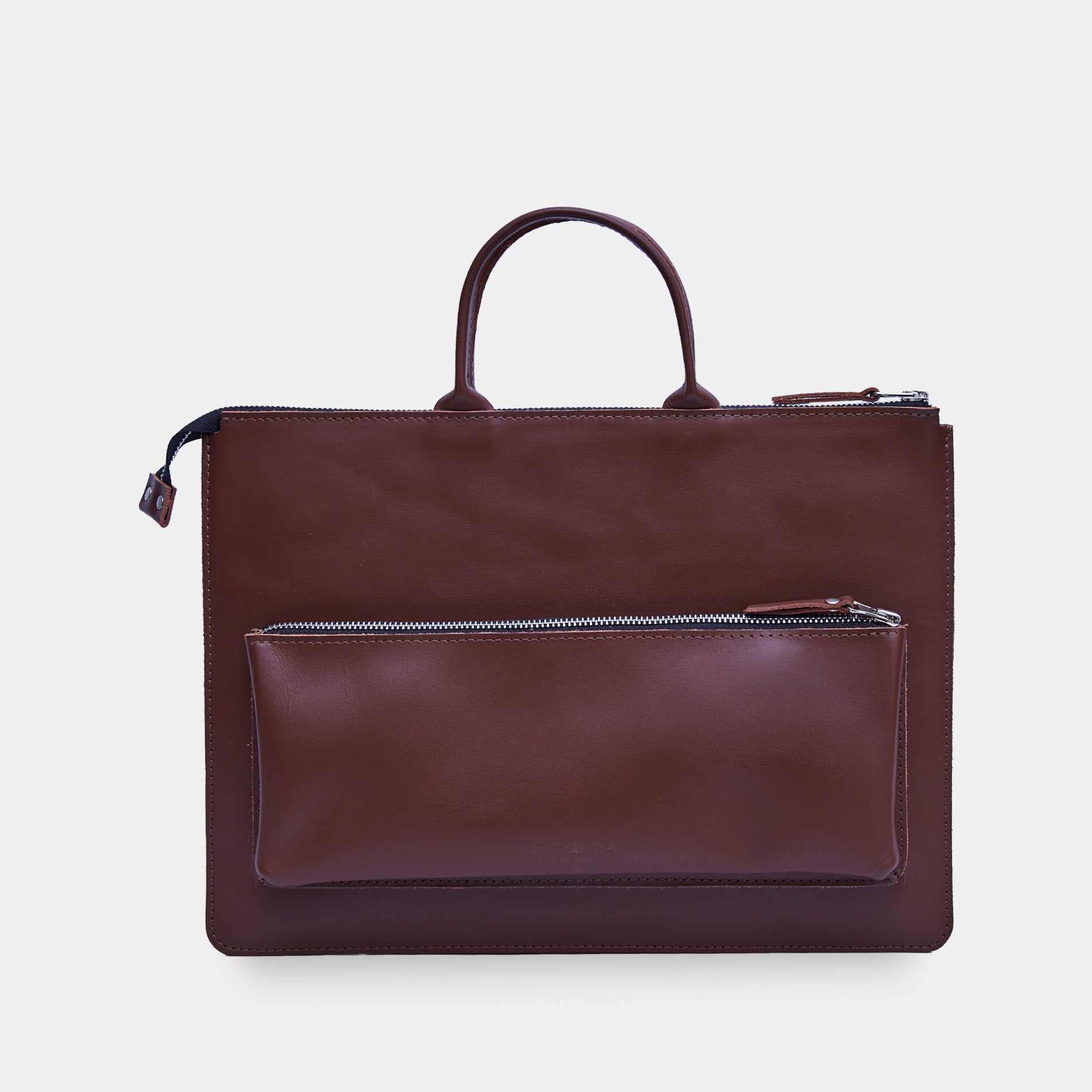 Maryland Laptop Sleeve with Handles in classic leather