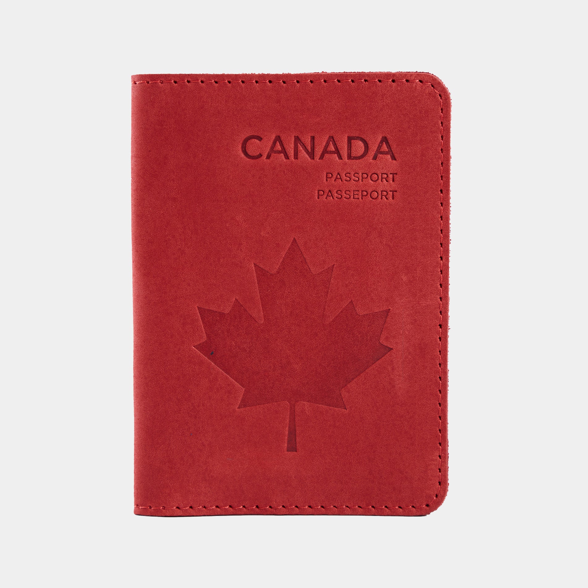 Passport cover with the national symbol of Canada