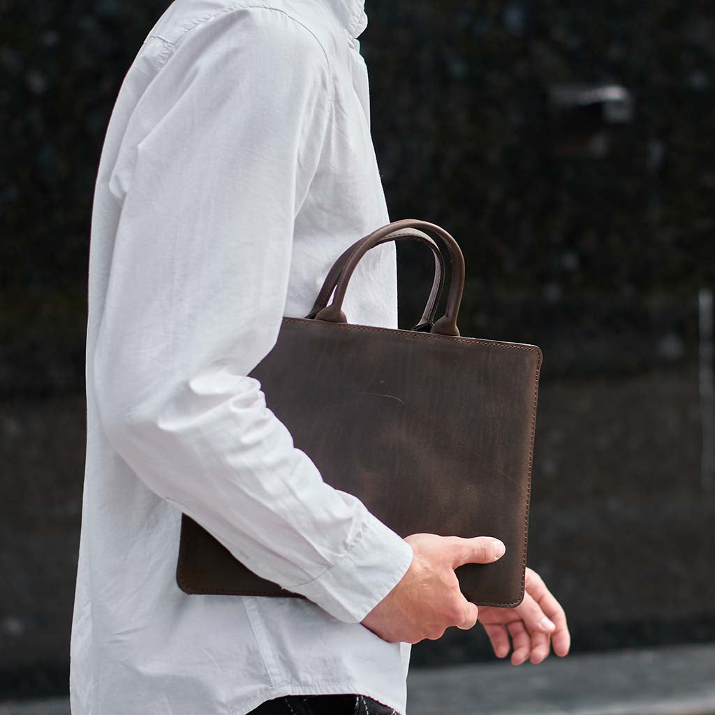 Stem Leather Laptop Sleeve with Handles