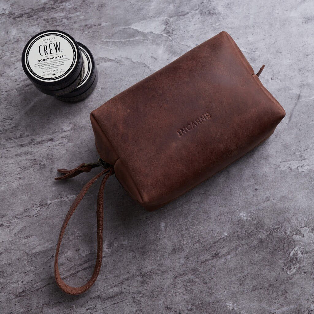 OnBoard Leather Travel Cosmetic Bag